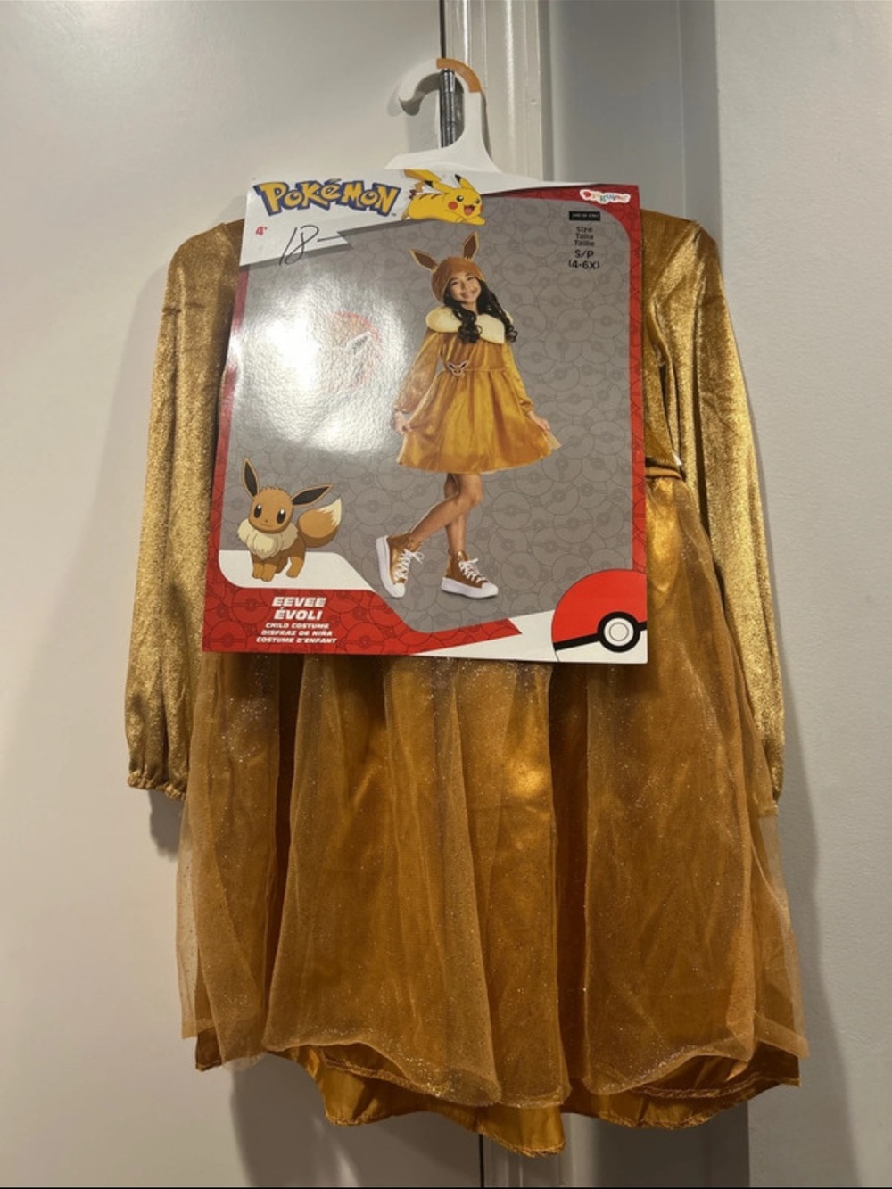 Pokemon Eevee Girls Gold Costume Dress
